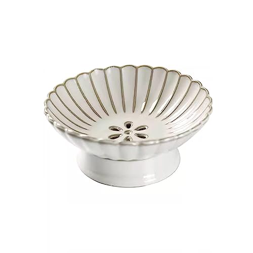 Bol de fruits grand plateau de fruits secs blanc en céramique vintage chic