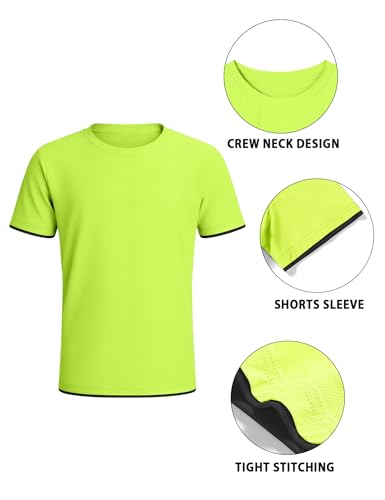 Image of Somaibo Boys Athletic Shirts Mesh Kids Short Sleeve T-Shirts Quick Dry Youth Activewear Tops for Teens