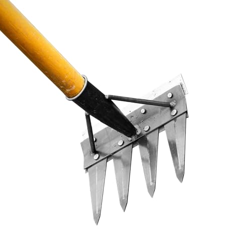 Garten Unkrautwerkzeug | Beidseitiger Hand-Jäter | Abnehmbarer Handjäter Rechen für Garten Landschaftsbau