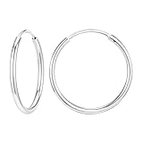 KASFREE Pendientes de aro grandes de titanio para mujer, hipoalergénicos, grandes aros de plata, 50mm, Titanio, Sin piedra preciosa