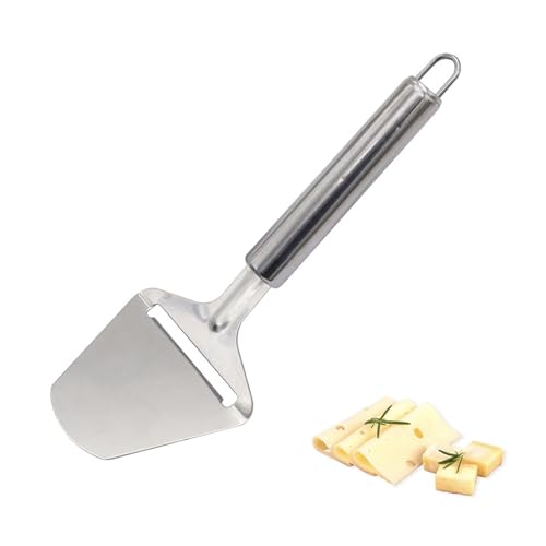 1 Pc Cheese Slicer Multi-Functional Manual Cheese Cutter Stainless Steel Cheese Grater Peeler Tool for Soft & Hard Cheese Kitchen Cooking Gadget (Silver)
