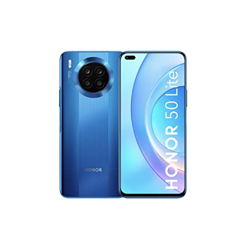 Image of HONOR 50 Lite Mobile Phone, SIM-Free Unlocked Smartphone with 64MP Quad Camera, 66W Supercharge, 6.67” Full View Display, Dual Sim, NFC, 6+128GB（2 Year Warranty）