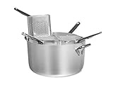 Altezza: 200 mm Pentole Agnelli Casseruola con 4 Colapasta A Spicchio Alto Spessore, Acciaio, Argento, 36 cm