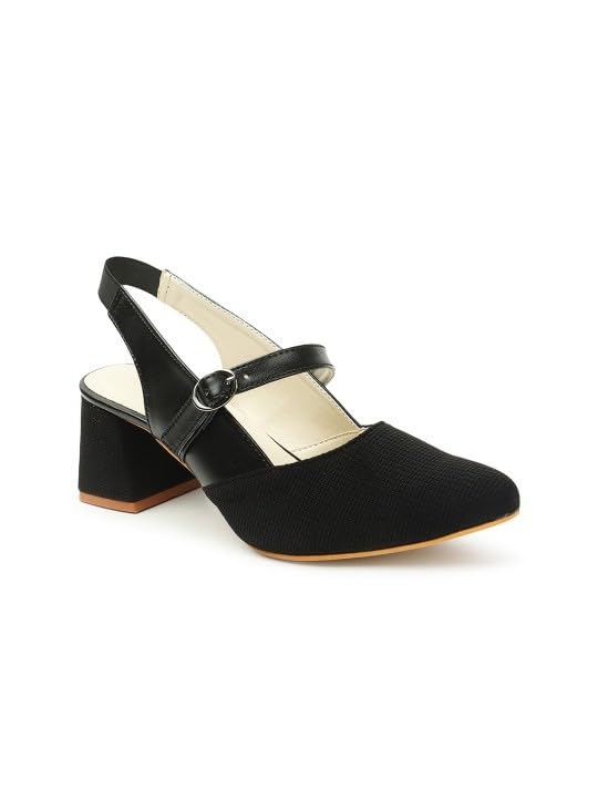 Women's Pointed Toe Buckled Block Heel Mules-image-22