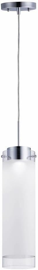 Maxim Lighting Scope 1-Light Pendant Light | Polished Chrome Finish | Frost Glass Shade | Contemporary Kitchen Dining Pendant | 10194CLFTPC