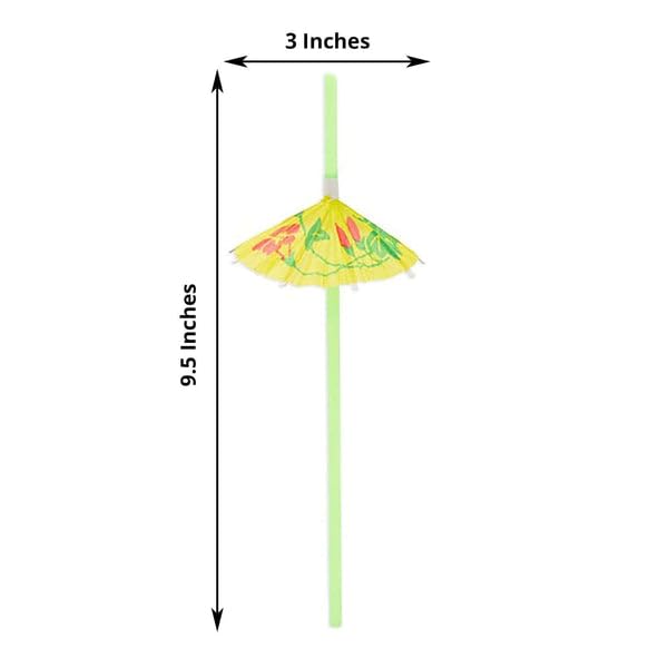 50 pitillos multicolor con sombrilla para fiesta miniatura 3