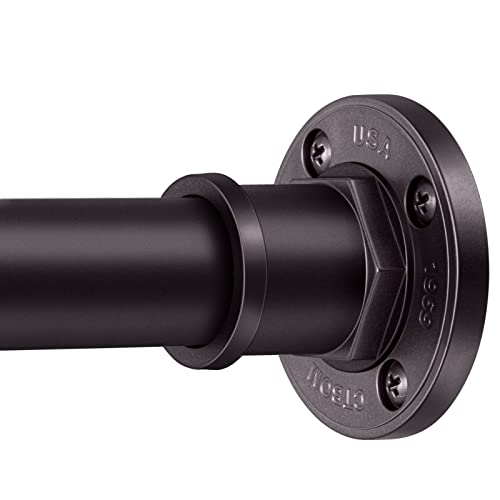 Image of BRIOFOX Industrial Shower Curtain Rod - 2-in-1 Design Tension Curtain Rod - Never Rust Non-Slip 43 to 72 Inch Stainless Steel, Bronze Window Curtain Rod