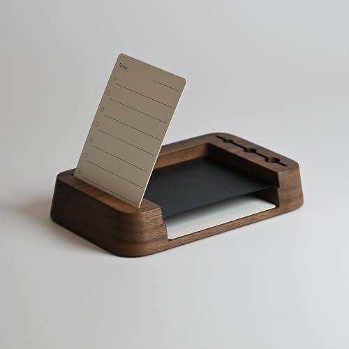YUMORE TO DO List Planner Wood with Walnut Stand, Productivity Planner