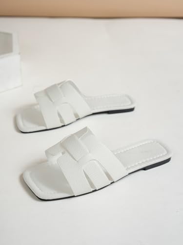 Women's Flat Slippers & Beach Sandals | Non-Slip Outdoor Square Toe Fashion Slip Ons for Summer3