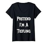 Womens Funny RPG Role Playing Game Costume Gamer Gaming Tiefling V-Neck T-Shirt