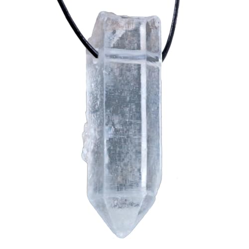 Lebensquelle Plus Cristal de roche naturelle en dentelle | pendentif avec ruban de coton