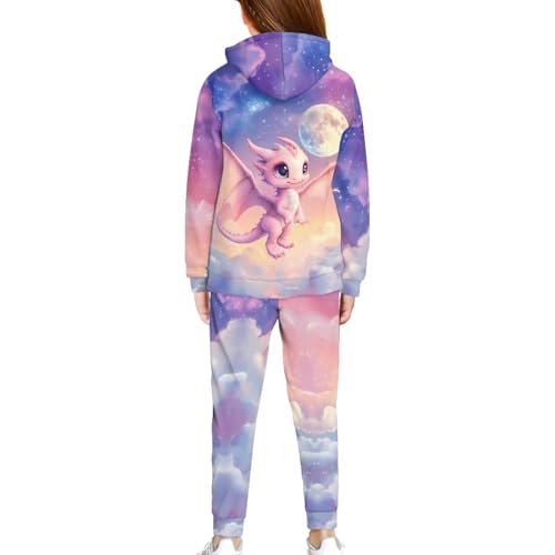 Girls Clothes 2-Piece Hoodie Tracksuit with Pockets Pant Sets2