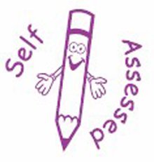 Xstamper Xclamations Self Assessed Ink Stamp (Impression Size: 22mm). Pre-Inked Stamper for Marking School Work Refillable Ink Stamps with Protective Dome