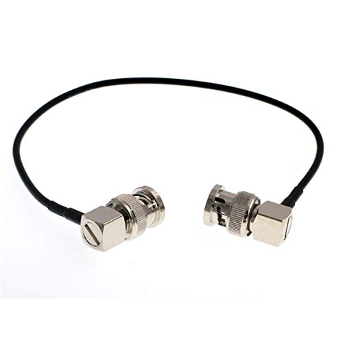 HangTon 5pcs 3G HD SDI BNC Video Coaxial Cable for Teradek Atomos Portkeys Alexa DSMC2 Camera Monitor Transmitter, Black Shielded RG174 30cm