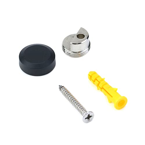 Image of 4 Sets Mirror Clip Round Glass Clamps Clips Mirrors Holder Supporting Sheet Hanging Glass Clips for Dresser Bathroom Walls Fixed Home Hardware Accessories 0.75 inch (Black)