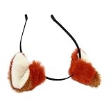 Morbido e confortevole: realizzato in materiale di peluche, offre una vestibilità morbida e confortevole, prevenendo qualsiasi disagio durante l'uso prolungato, fascia per capelli con orecchie di di volpe, copricapo con orecchie di animale