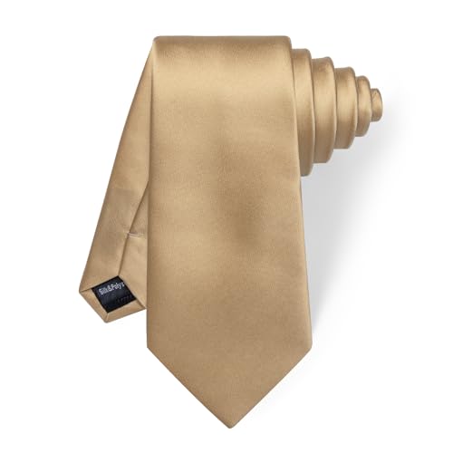 Image of YourTies Skinny Ties for Men Satin 2.4 inch Slim Necktie with Pocket Square Tie Clip Set Solid Color Wedding Party Business