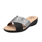 JOMIX Sandales Compensées pour Femmes Mules Femmes à Talon Chaussures été Croisées Confortables Antidérapantes pour Loisirs Fabriquées en Italie ITD2603 (Noir, 37)