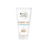 Garnier Ambre Solaire Sun Cream SPF 50 Super Daily UV Anti-Age Sunscreen Moisturiser for Face, with Niacinamide & Hyaluronic Acid, Non-Sticky, Fast Absorption, High Protect UVA & UVB, 50ml