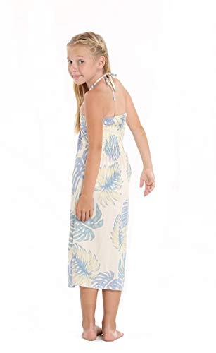 Girl Hawaiian Halter Dress in Palm Leaf2
