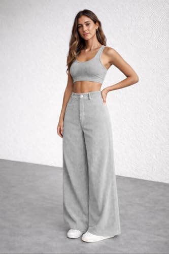 Image of V TOWN Polycotton Regular Fit High-Waist Bone Pocket Trousers for Women & Girls | Super Soft & Comfortable | Stylish & Elegant Trouser Pants for Casual Outings, Parties, Office,Travel & Gift