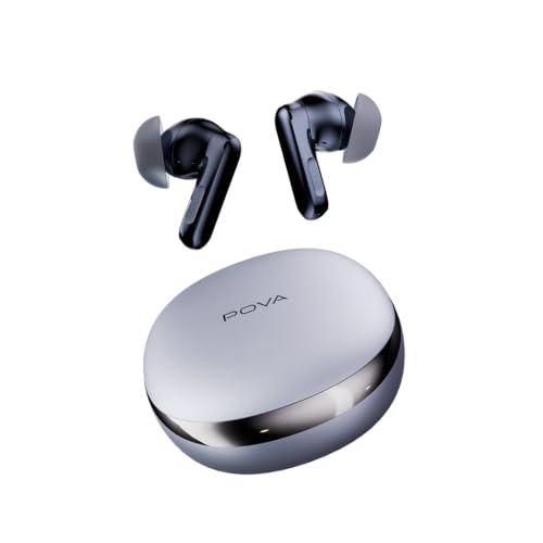 Image of POVA AI Buds Pro | India 1st Note-Taking Earbuds for Meetings & Calls, AI Recorder, Transcription & Summaries, 78-Language Translation, 48dB Hybrid ANC & Hi-Res Audio, Wireless Charging