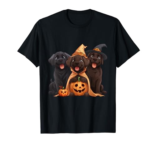 Carino Halloween Chocolate Lab Dogs Labrador Retriever zucca Maglietta
