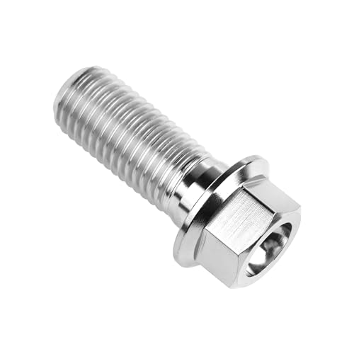 Image of Titanium Bolt M12 30 35 40 45 50 55 60 65 70 75 80 85 90mm Hex Small Flange Head for Motorcycle Car Modification Pack of 4 (M12x30mm Pitch 1.5, Silver)