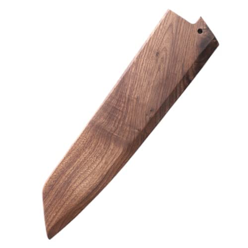Aibote Handmade Natural Black Walnut Wood Japanese Kiritsuke Chef Knife Sheath Magnetic Knives Case Holder Protector Wooden Cover (8 inch,Straight Entrance)