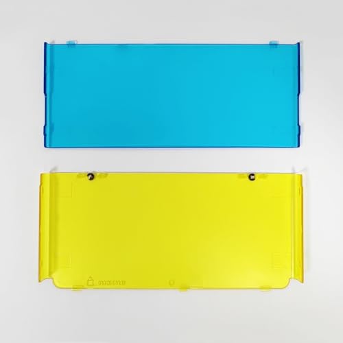 Image of Front Back Housing Shell Case Cover Top /Bottom Faceplate Plates Replacement for Nintendo New 3DS Console (Transparent Blue+Transparent Yellow)