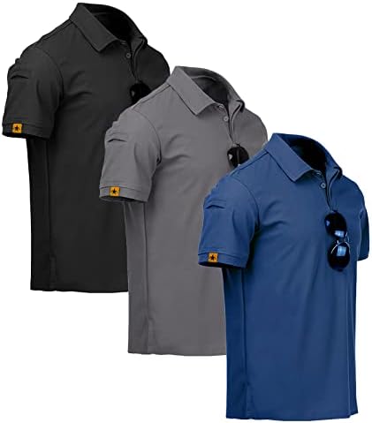 Weiruke Mens Polo Shirts Quick-Dry Cool Short Sleeve Sports Casual Tennis Golf Shirt for Men