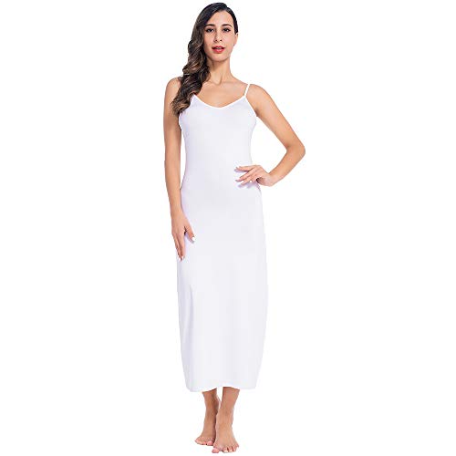 Image of MANCYFIT Long Slips for Under Dresses Full Length Adjustable Spaghetti Strap Nightgown
