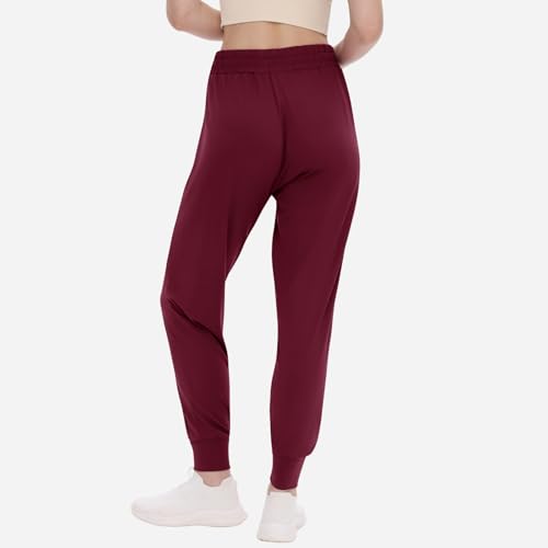 TNNZEET Women's Joggers with Pockets - High Waisted Sweatpants Tapered Leg Drawstring Lightweight Athletic Pants