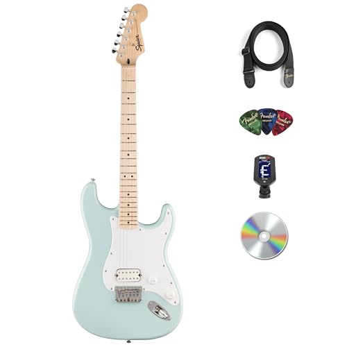 Image of Fender Squier Sonic Stratocaster HT H - Sonic Blue Bundle with Tuner, Strap, Picks, and Austin Bazaar Instructional DVD