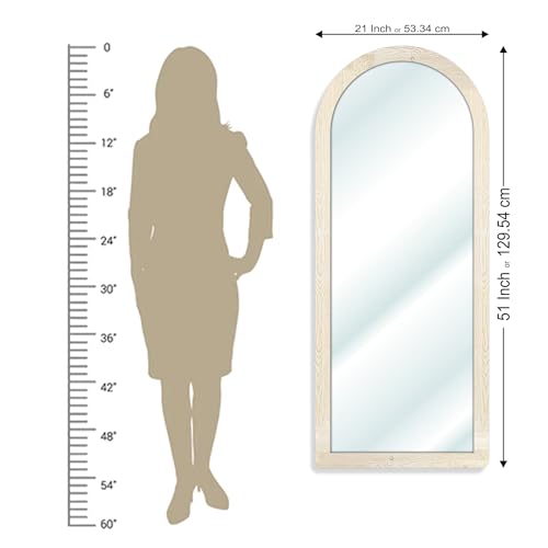 Image of Creative Arts n Frames 21 x 51 inch Full Length Dressing Chevel Long Fiber Wood Arch Framed HD Mirror Home Wall Living Room Decor Items (Highland Pine Finished Framed HD Arch Mirror.)