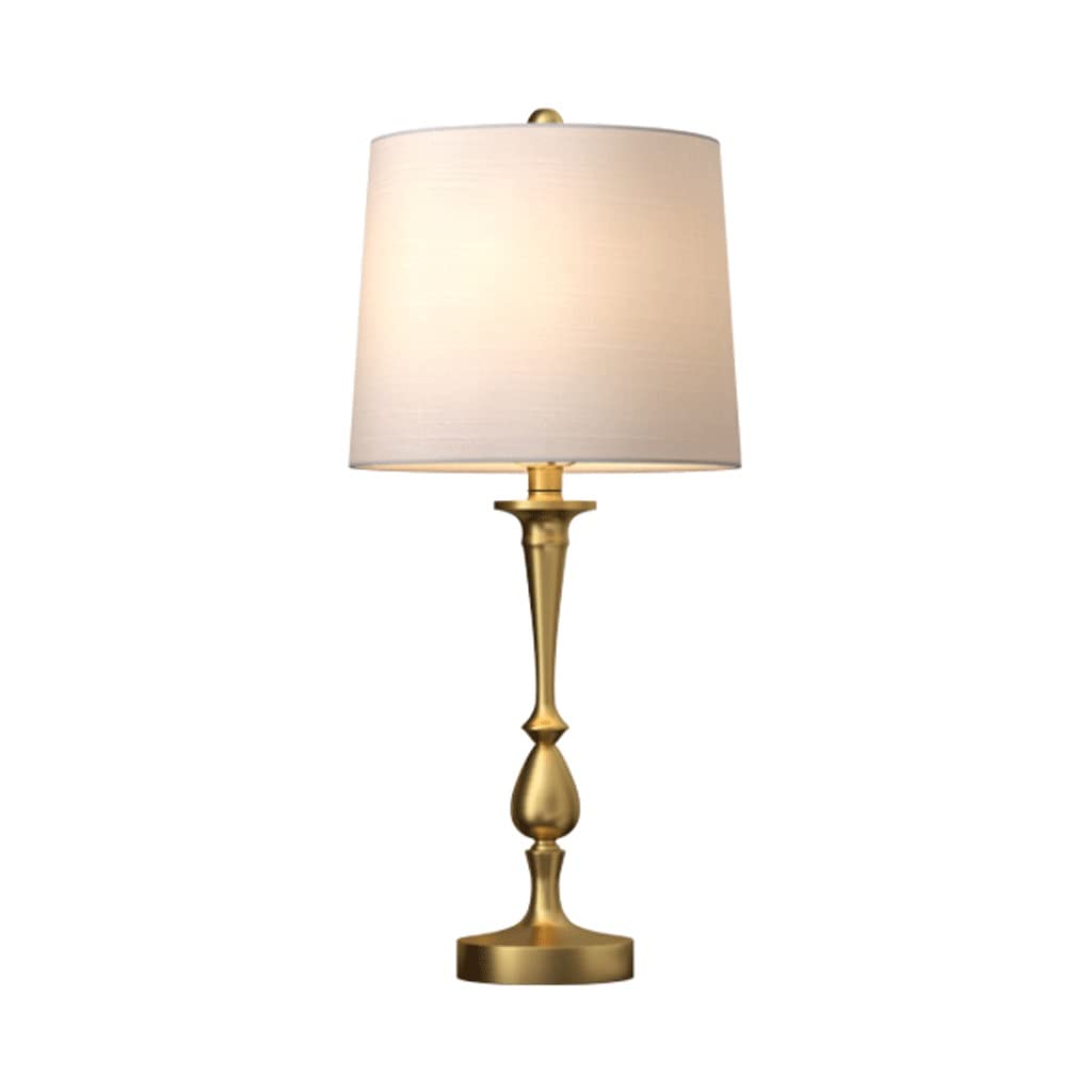 Erleuchtung Haushalt LED Tischlampe Stoff Lampenschirm Schreibtischlampe Light Luxury Modern Dekorative Tischlampe Schlafzimmer Nacht Leselampe Augenpflege ( Color : TYPE C , Switch type : Button )