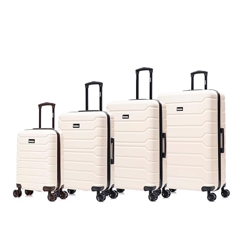 Image of InUSA TREND Luggage with Spinner Wheels | Durable Lightweight Hardside Suitcase, Travel Sets with Handle and Trolley | (20in, 24in, 28in, 32in) 4 Piece Set | Sand