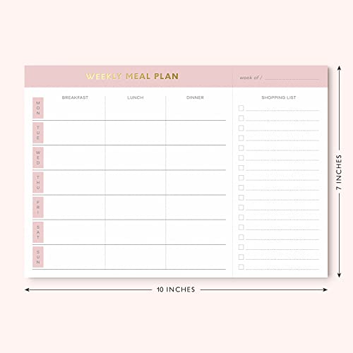 Sweetzer & Orange Weekly Meal Planner And Grocery List Magnetic Notepad. Pink 10X7” Meal Planning Pad With Tear Off Shopping List. Plan Weekly Menu Food For Weight Loss Or Dinner List For Family! #TOP1