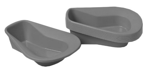 Medline Stack-A-Pan Stackable Bedpans, Graphite, 250 lbs. Capacity, 14 L x 11 W x 2.75 H Inches, Case of 51