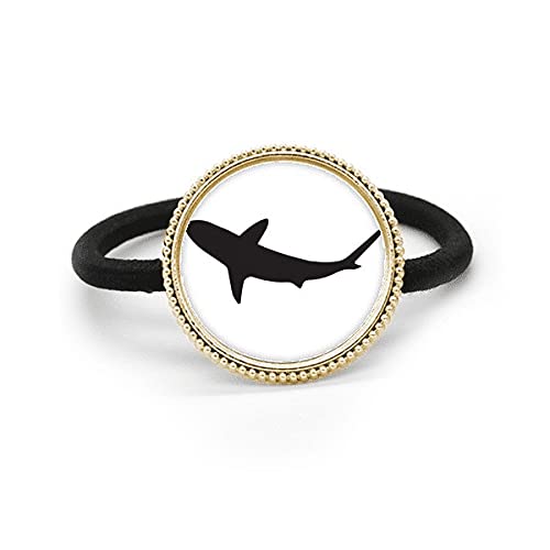Élastique à cheveux en métal argenté anti-glisse avec élastique caoutchouc motif requin