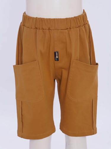 Kids Boys Pull On Hiking Cargo Shorts Elastic Waist Athletic Summer Casual Cotton Shorts with Pockets3