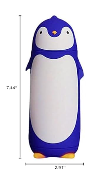 Fdit Stainless Steel Penguin Vacuum Insulated Tumblers Travel Mug Tea Water Bottle Coffee Flask for Home Office School (Blue)
