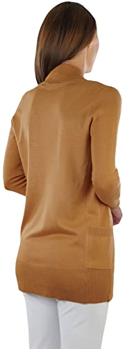 Image of ToBeInStyle Women's Long Sleeve Rib Banded Open Sweater Cardigan