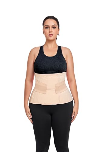 QEESMEI Postpartum Belly Band Abdominal Binder Nude, XX-Large
