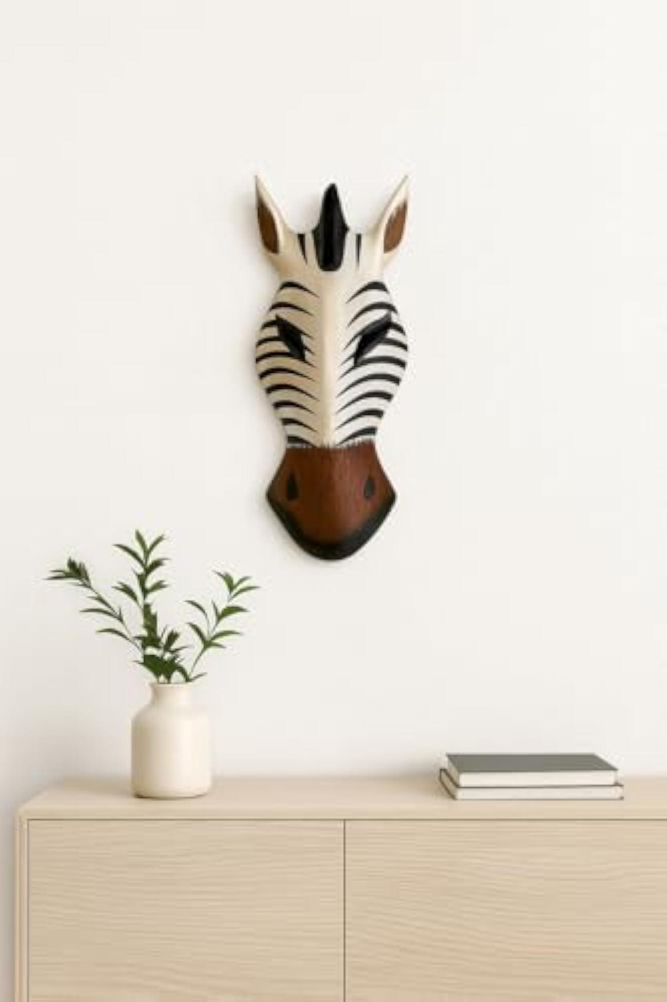 African Mask Wall Hanging Zebra Brown Nose Giraffe