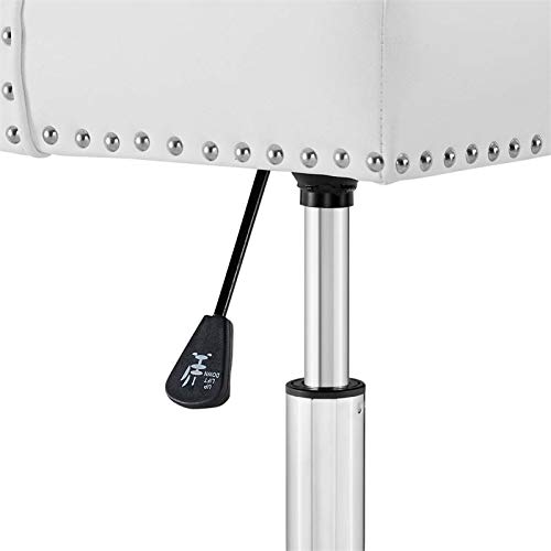 Modway Regent Tufted Button Faux Leather Swivel Office Chair With Nailhead Trim In White #TOP5