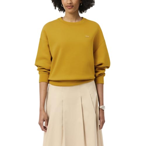 Lacoste Women's Oversized Double Face Jersey Sweatshirt, Honey, 6