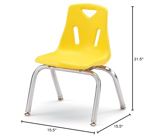 Image of Berries Jonti-Craft 8142JC1007 Stacking Chair with Chrome-Plated Legs, 12 inch Height, Yellow