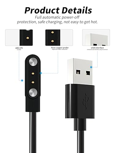 Cable de carga para reloj inteligente Qecnato S10 magnético USB con bolsa de viaje 3