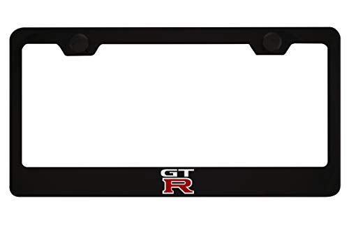 Fit Nissan GT-R Matt Black Liecnese Plate Frame with Caps